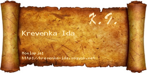 Krevenka Ida névjegykártya